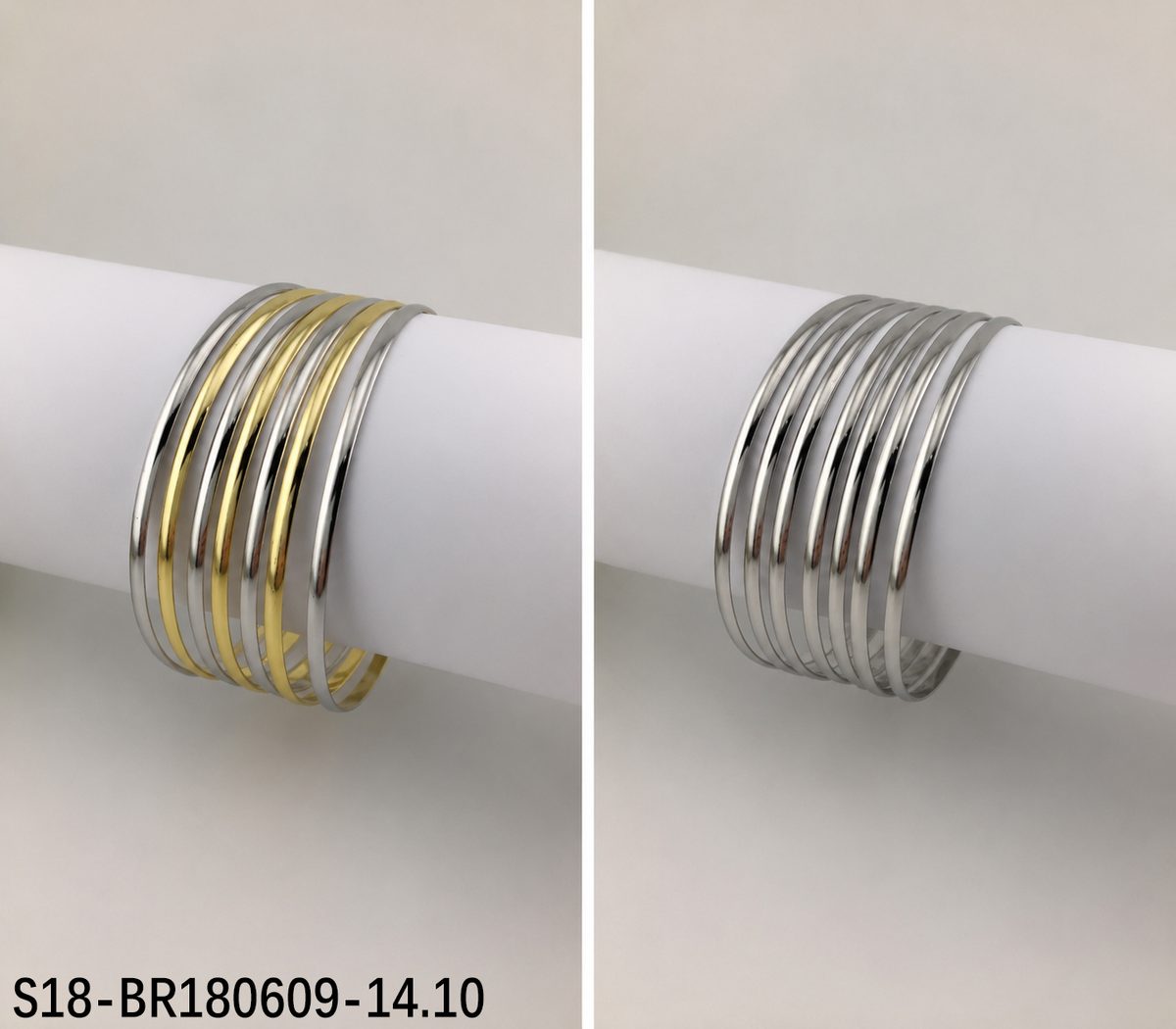 Pulsera. 6 pcs plateado /6 pcs dorado + plateado