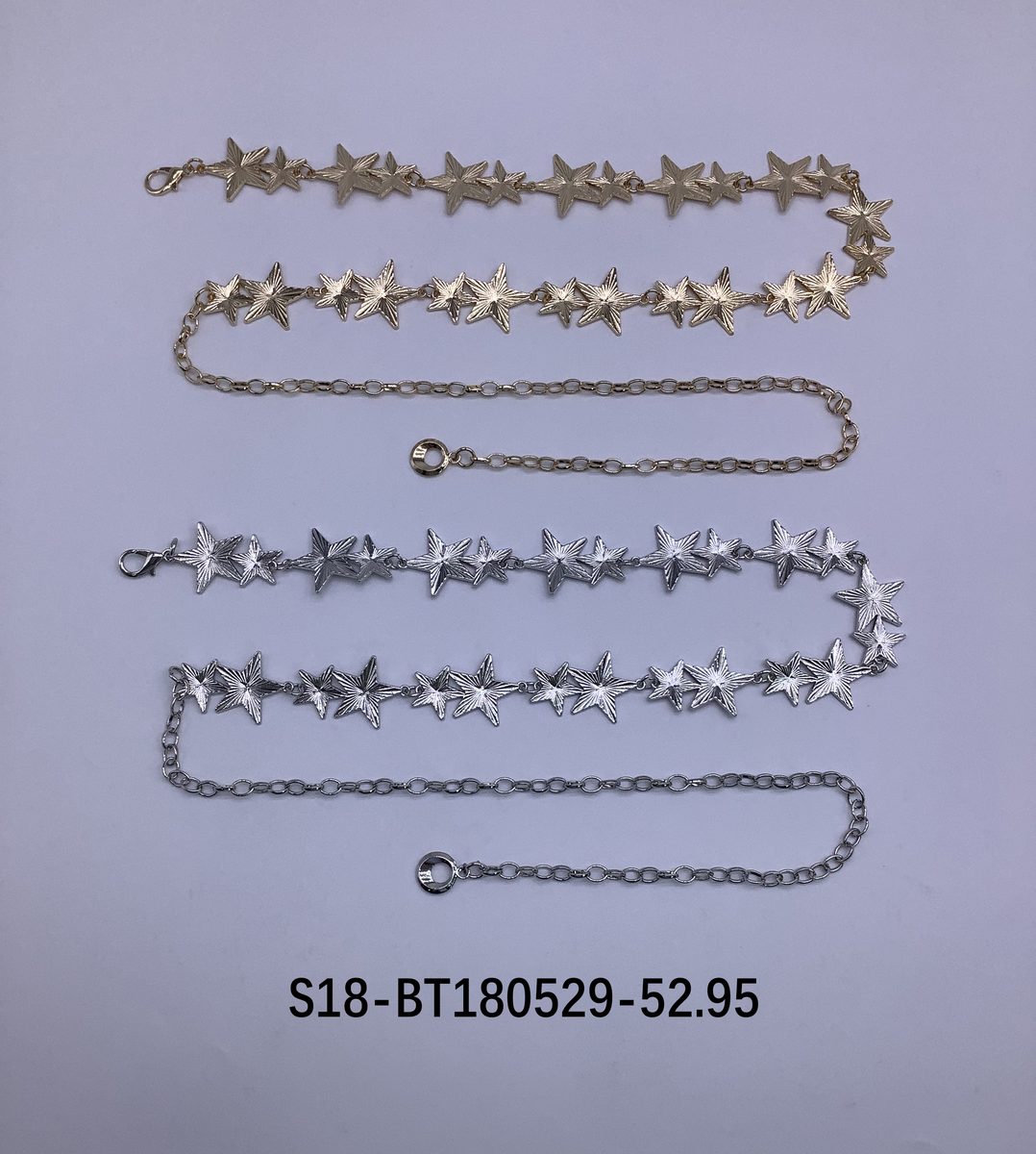 Cinturón bijou Cadena Metálica. 6 pcs plateados / 6 pcs dorados
