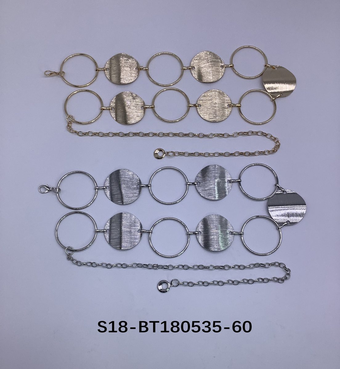 Cinturón bijou Cadena Metálica. 6 pcs plateados / 6 pcs dorados