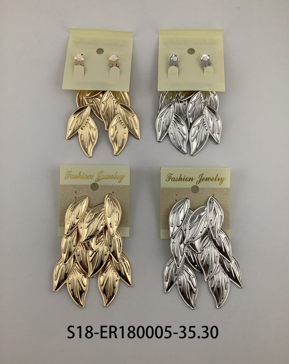 Aros (clip on) 6 pcs dorados / 6 pcs plateado