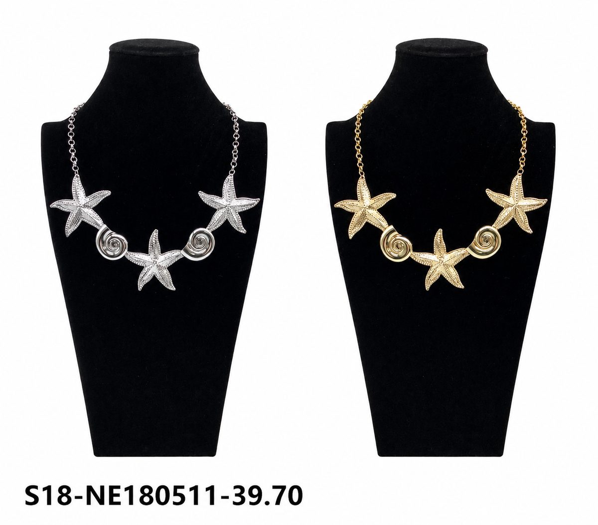Collar 6 pcs plateados / 6 pcs dorados