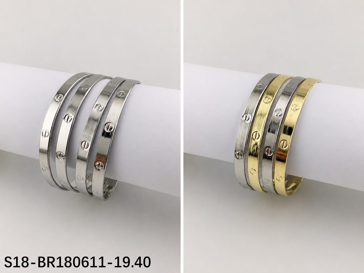 Pulsera. 6 pcs plateado /6 pcs dorado + plateado