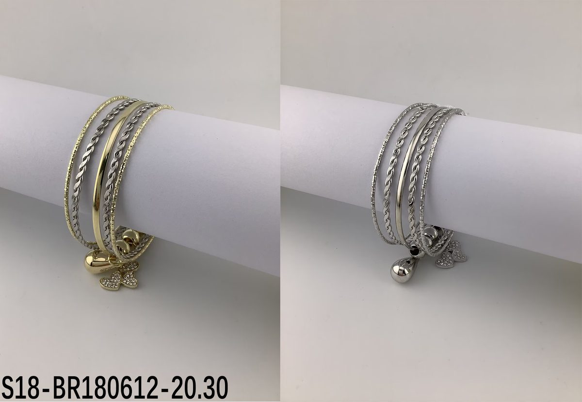 Pulsera. 6 pcs plateado /6 pcs dorado + plateado