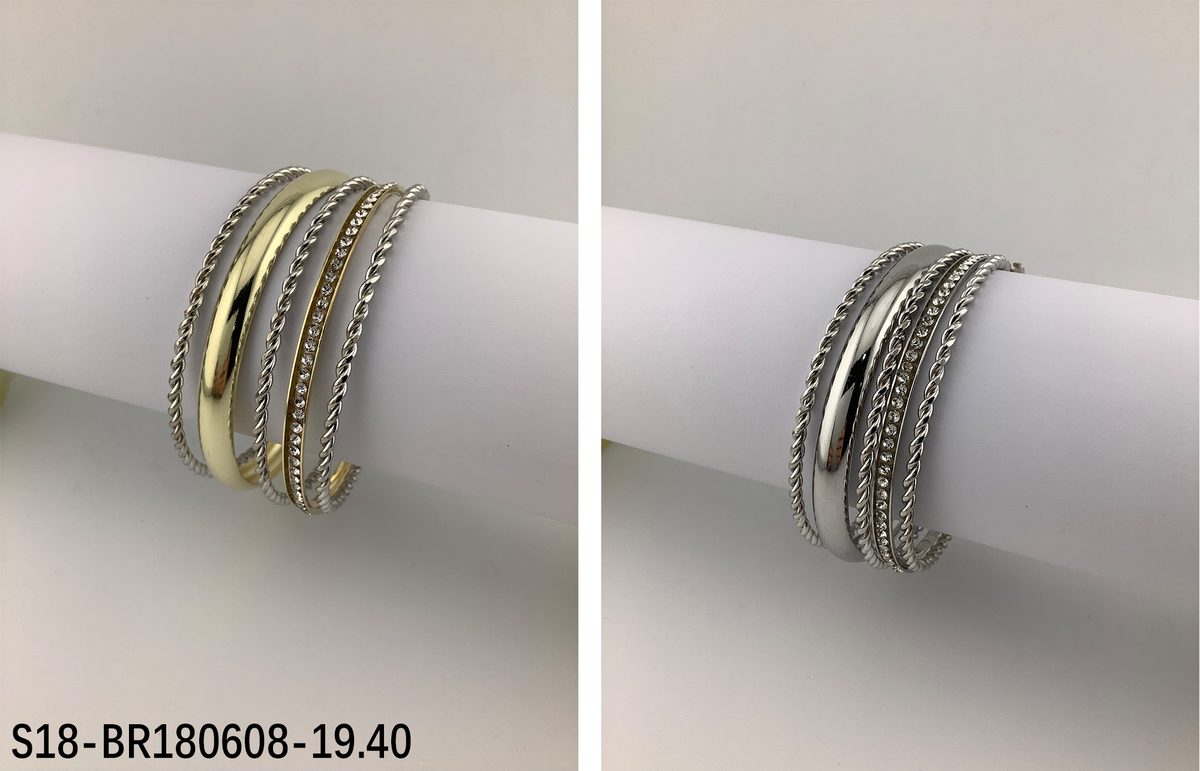 Pulsera. 6 pcs plateado /6 pcs dorado + plateado