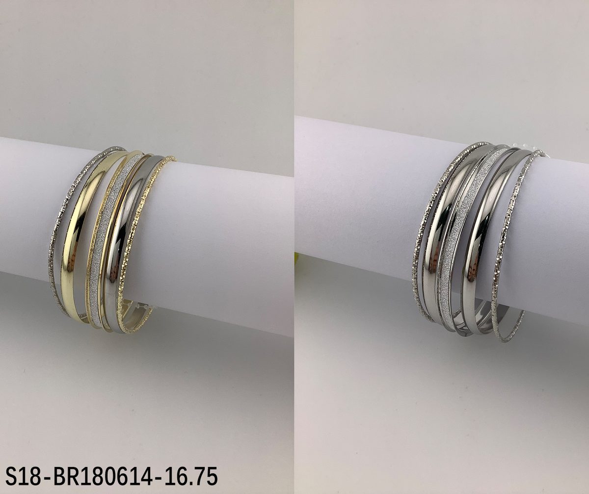 Pulsera. 6 pcs plateado /6 pcs dorado + plateado