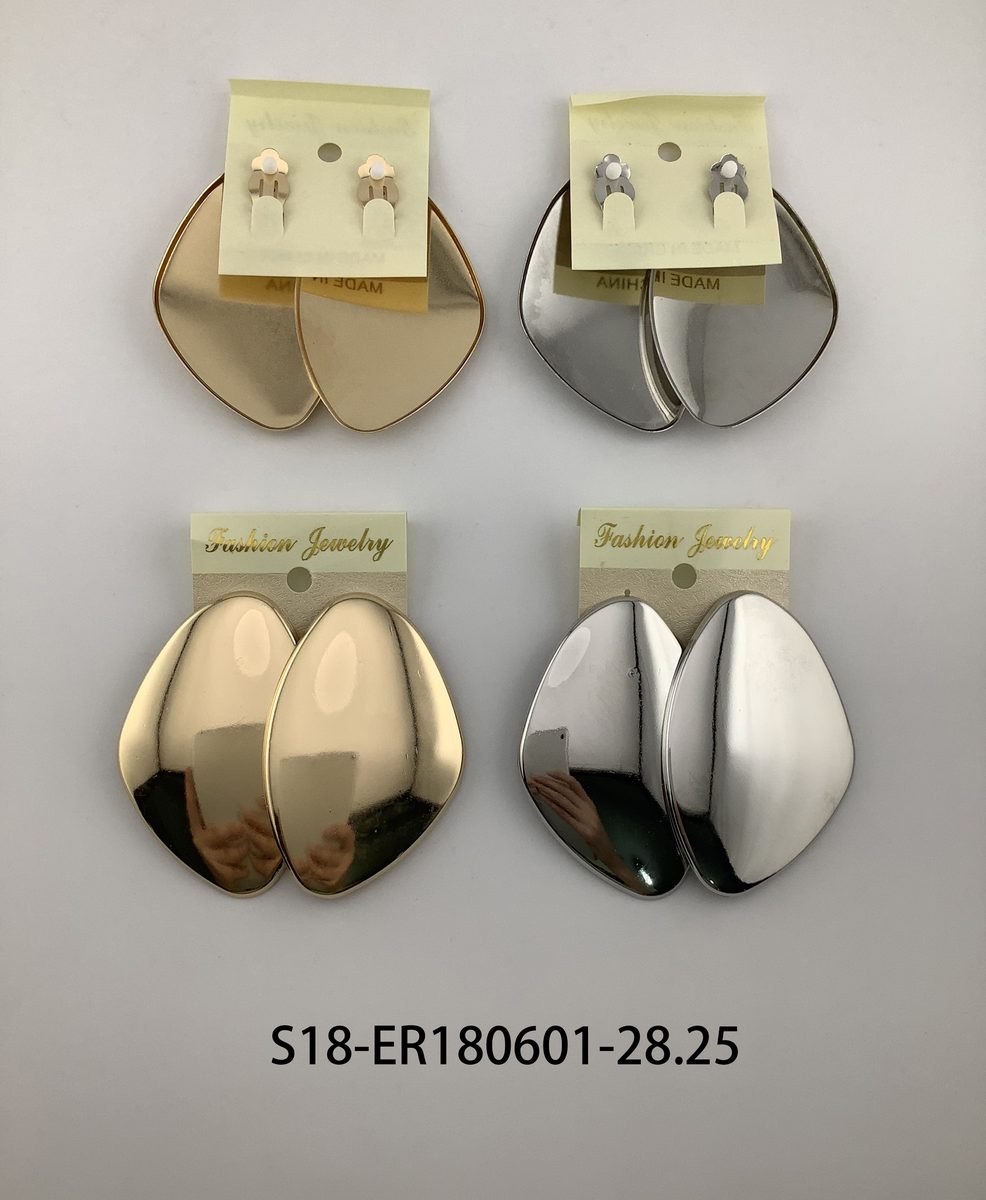 Aros (clip on) 6 pcs dorados / 6 pcs plateado