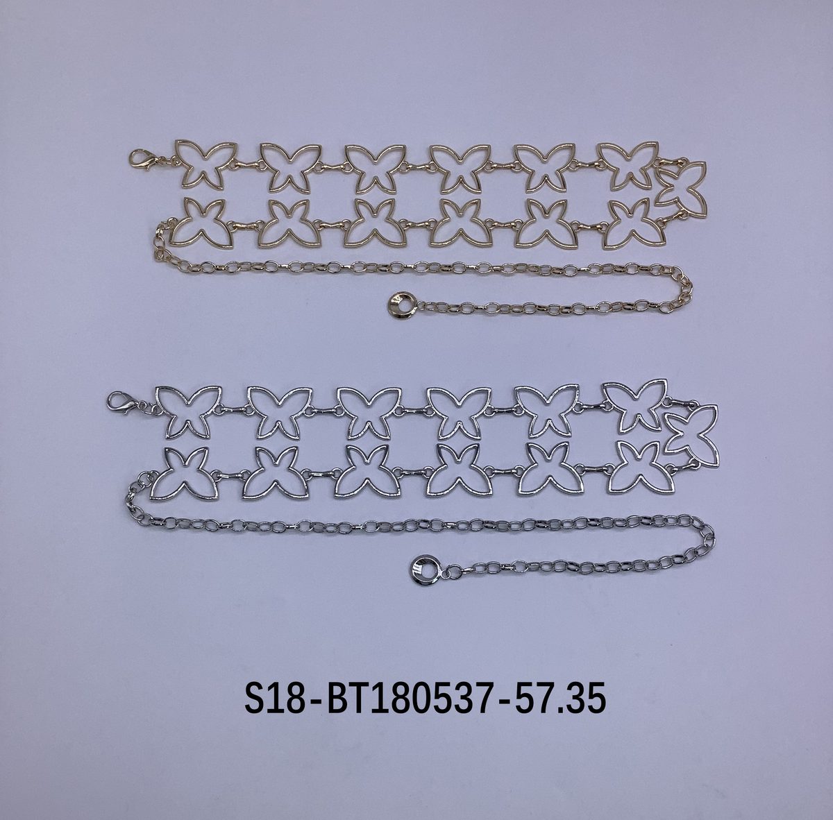 Cinturón bijou Cadena Metálica. 6 pcs plateados / 6 pcs dorados