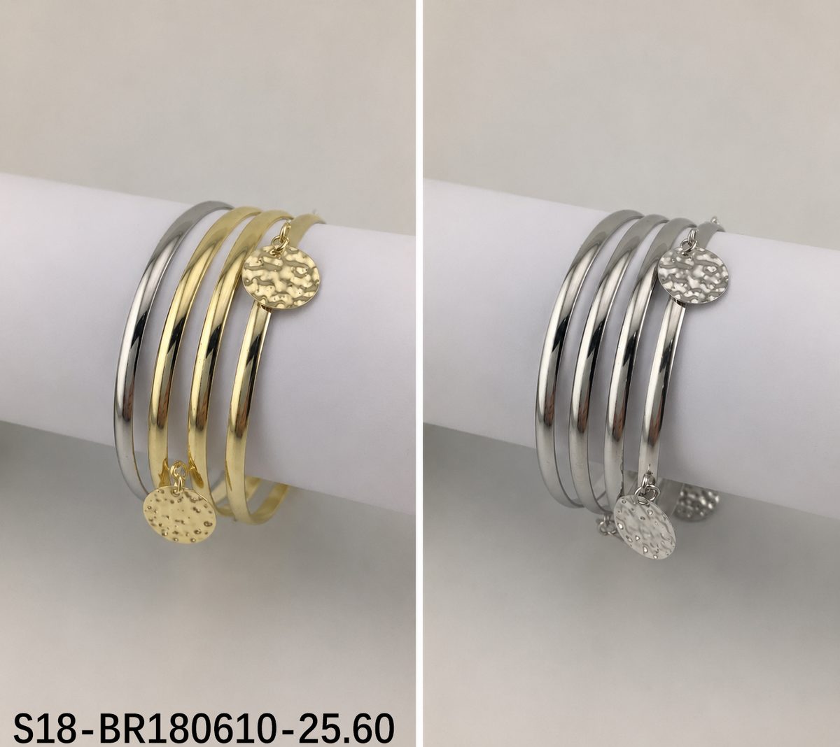 Pulsera. 6 pcs plateado /6 pcs dorado + plateado
