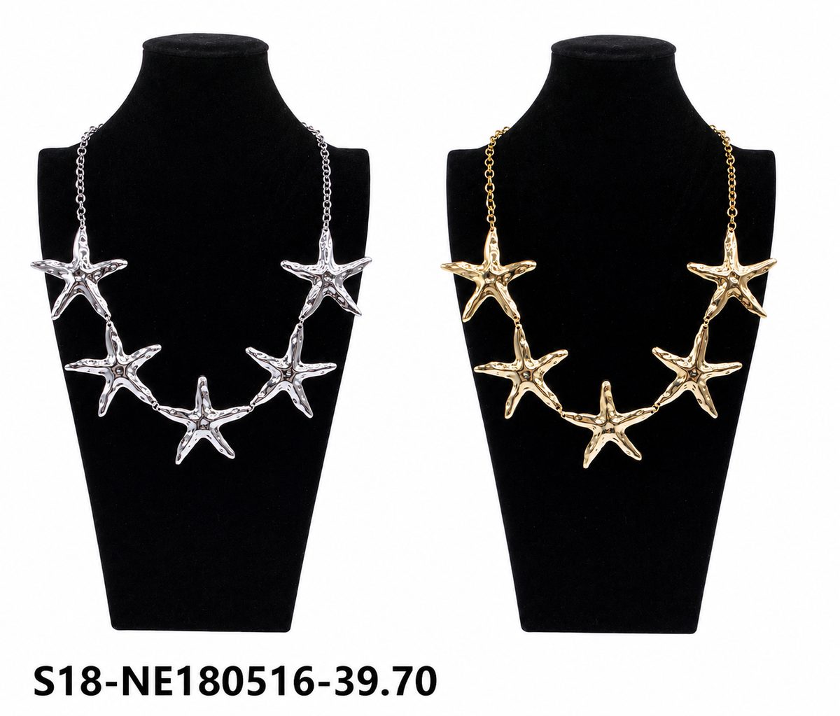Collar 6 pcs plateados / 6 pcs dorados