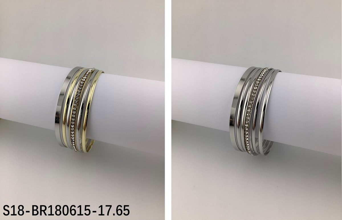 Pulsera. 6 pcs plateado /6 pcs dorado + plateado