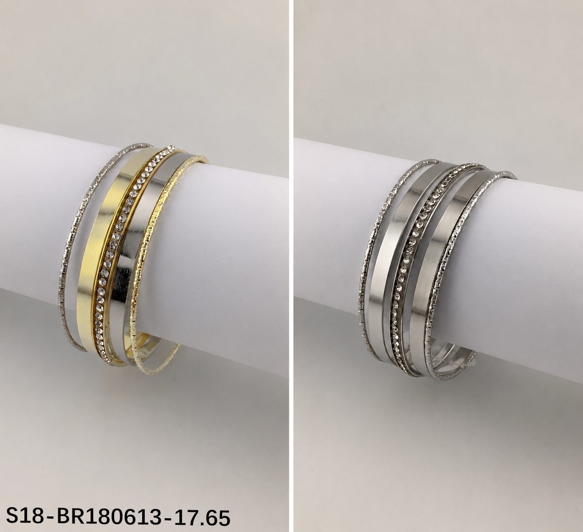 Pulsera. 6 pcs plateado /6 pcs dorado + plateado