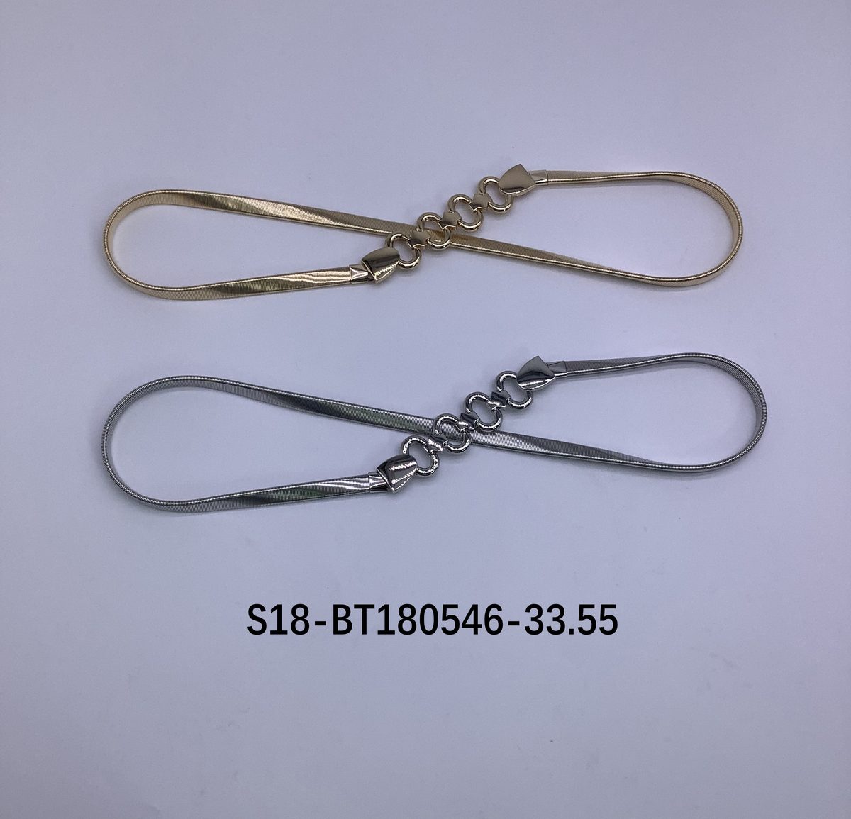 Cinturón bijou Cadena Metálica 6 pcs plateados / 6 pcs dorados