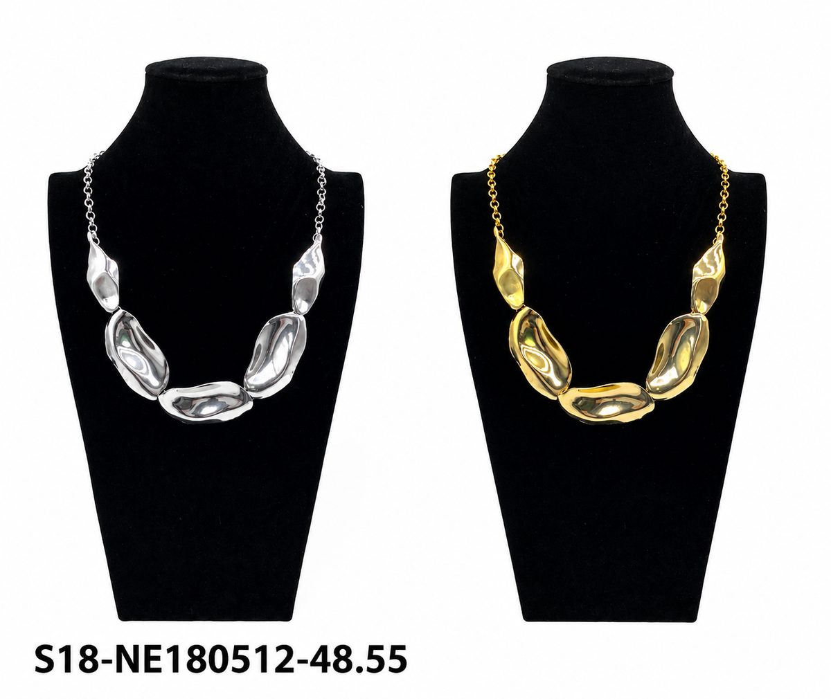 Collar 6 pcs plateados / 6 pcs dorados