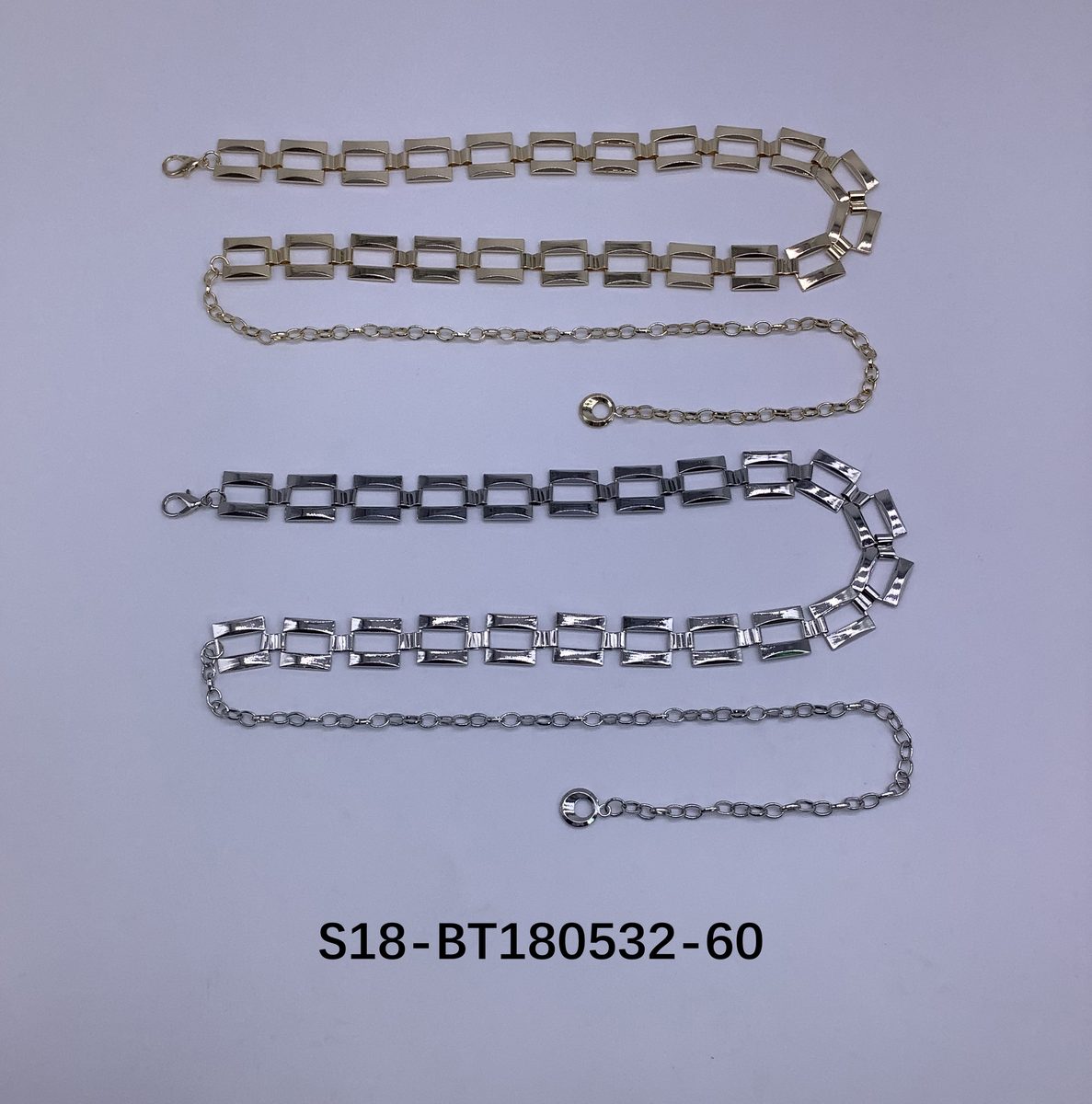 Cinturón bijou Cadena Metálica. 6 pcs plateados / 6 pcs dorados