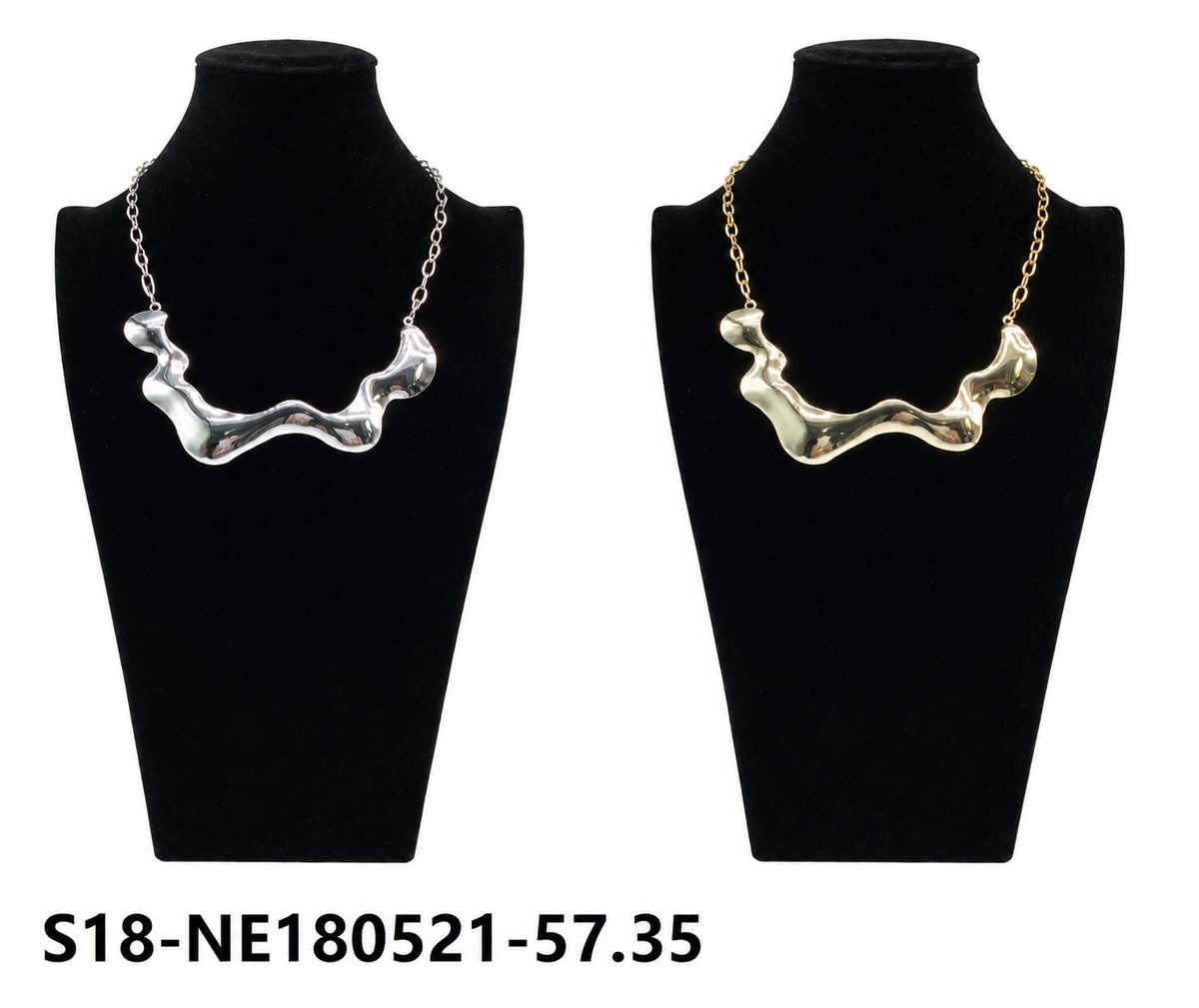 Collar 6 pcs plateados / 6 pcs dorados